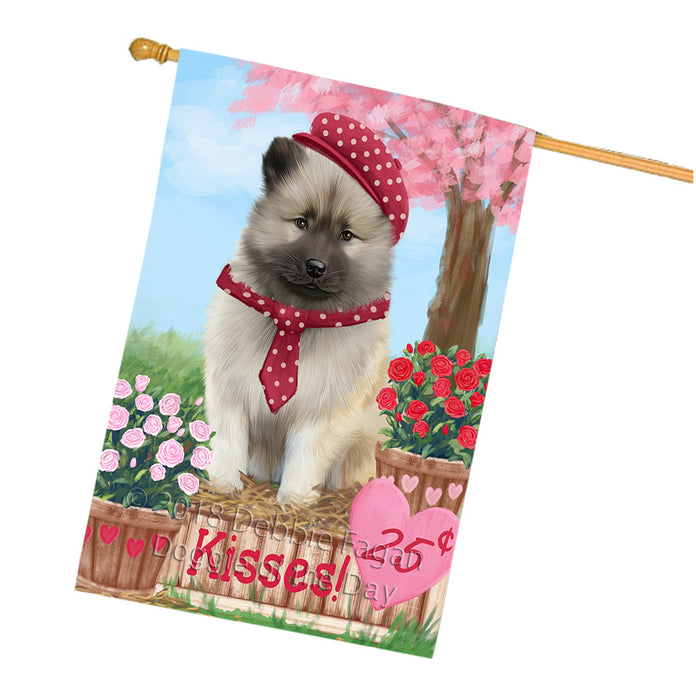 Rosie 25 Cent Kisses Keeshond Dog House Flag FLG56639