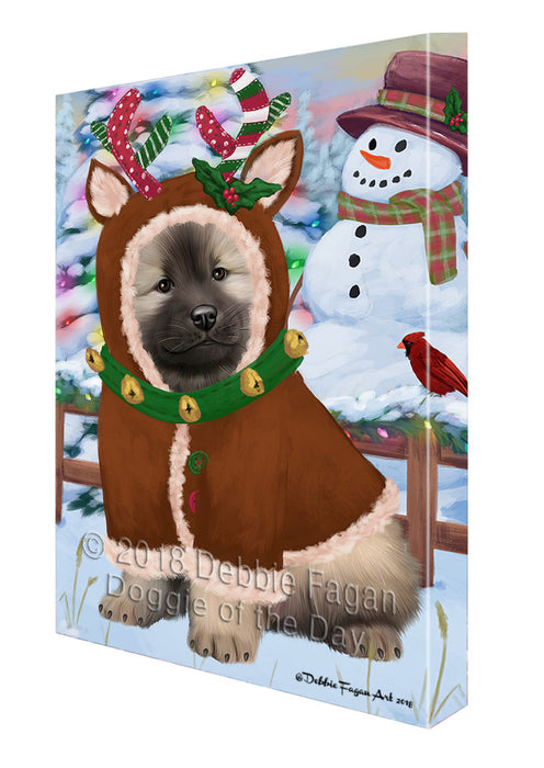 Christmas Gingerbread House Candyfest Keeshond Dog Canvas Print Wall Art Décor CVS129563