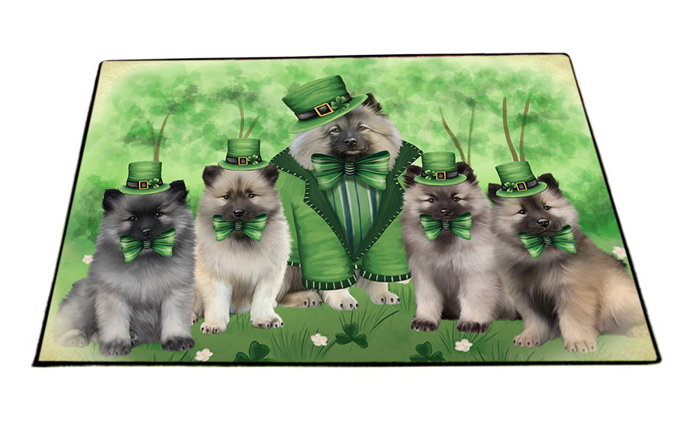St. Patricks Day Irish Portrait Keeshond Dogs Floormat FLMS54221