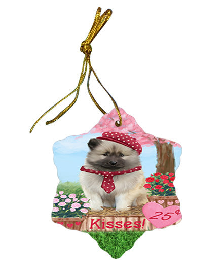 Rosie 25 Cent Kisses Keeshond Dog Star Porcelain Ornament SPOR56311