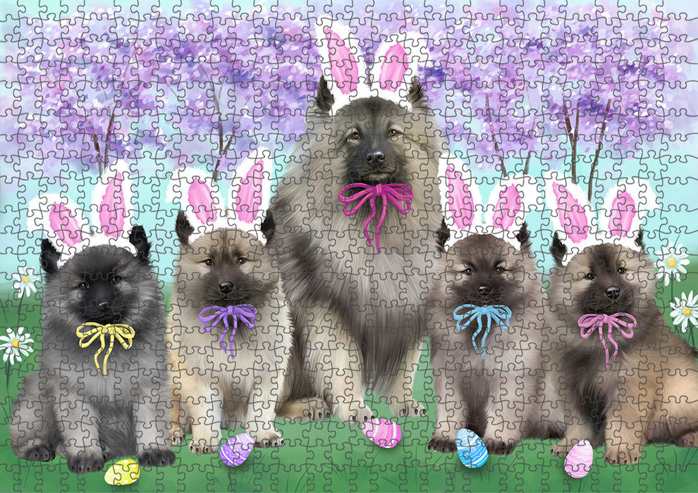 Easter Holiday Keeshonds Dog Puzzle with Photo Tin PUZL95972
