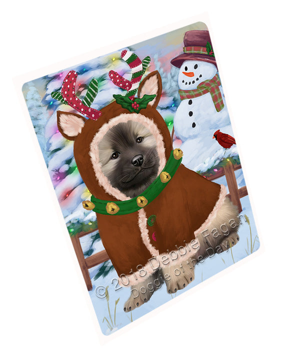 Christmas Gingerbread House Candyfest Keeshond Dog Magnet MAG74252 (Small 5.5" x 4.25")