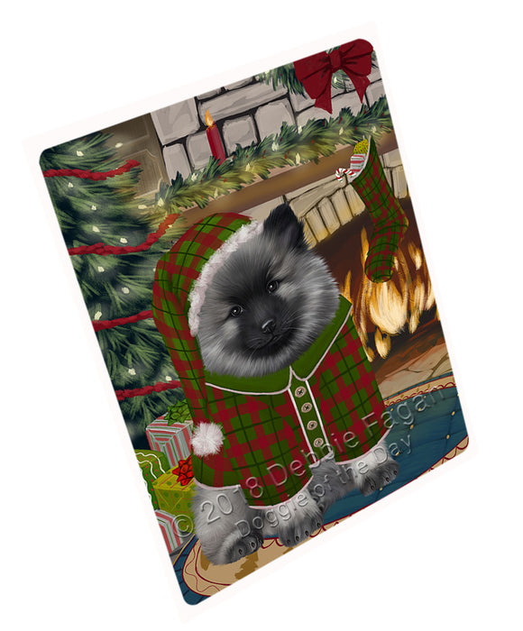 The Stocking was Hung Keeshond Dog Cutting Board C71172