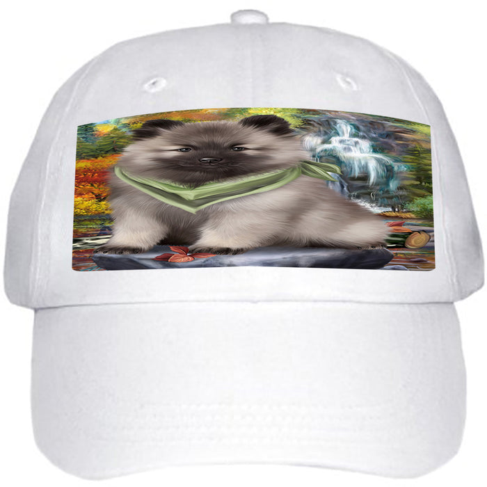 Scenic Waterfall Keeshond Dog Ball Hat Cap HAT59460