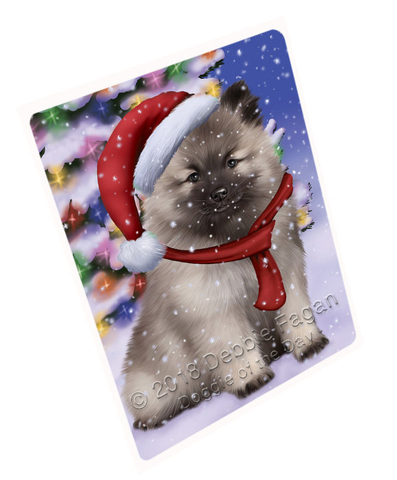 Winterland Wonderland Keeshond Dog In Christmas Holiday Scenic Background Cutting Board C65739