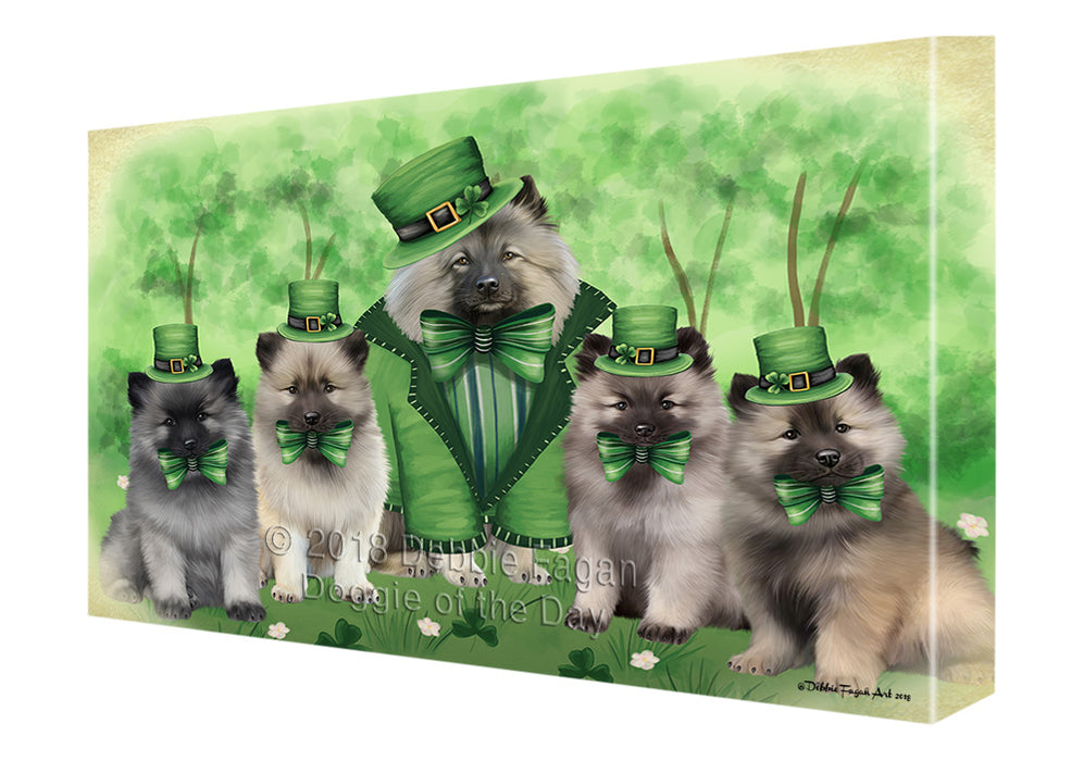 St. Patricks Day Irish Portrait Keeshond Dogs Canvas Print Wall Art Décor CVS135602