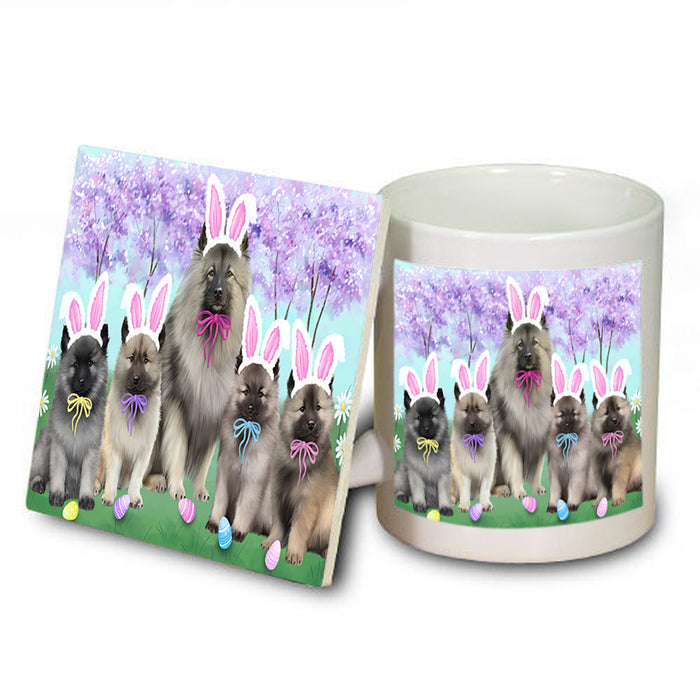 Easter Holiday Keeshonds Dog Mug and Coaster Set MUC56906