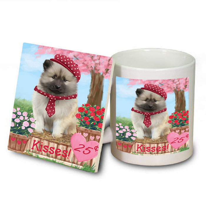 Rosie 25 Cent Kisses Keeshond Dog Mug and Coaster Set MUC55947