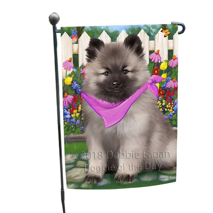 Spring Floral Keeshond Dog Garden Flag GFLG52211