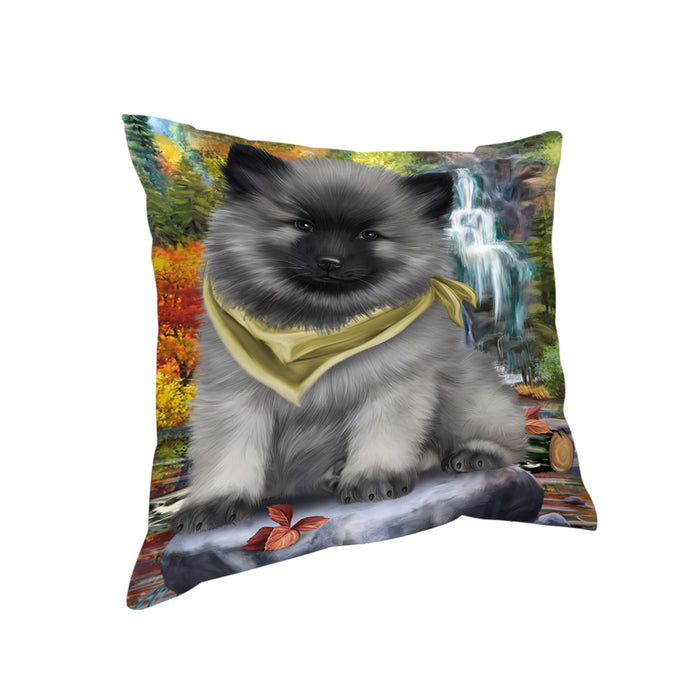 Scenic Waterfall Keeshond Dog Pillow PIL64004
