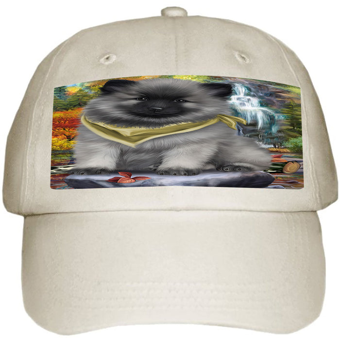 Scenic Waterfall Keeshond Dog Ball Hat Cap HAT59463