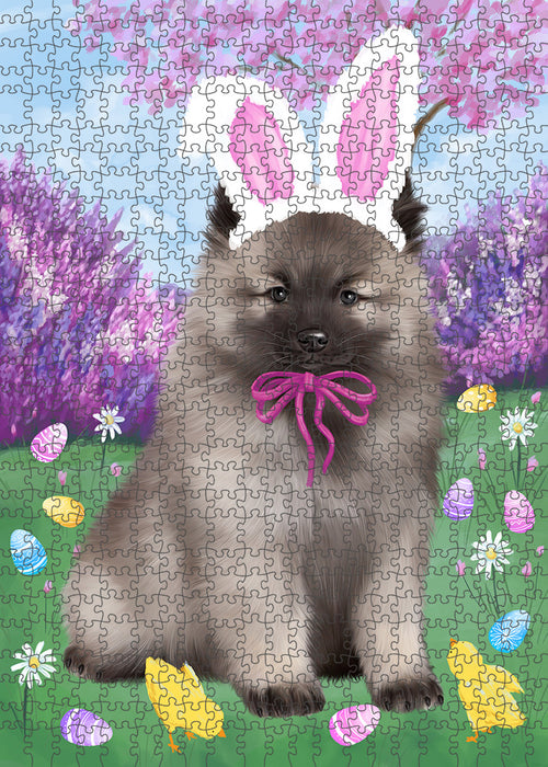 Easter Holiday Keeshond Dog Puzzle with Photo Tin PUZL95976