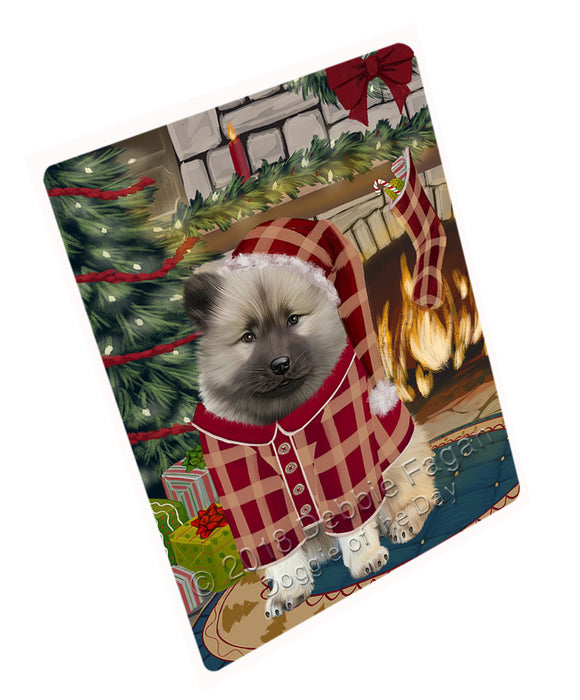 The Stocking was Hung Keeshond Dog Cutting Board C71175