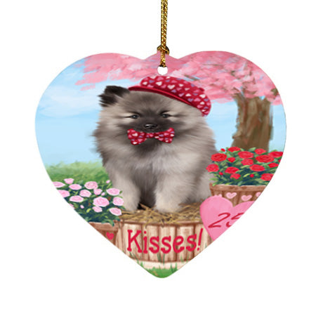 Rosie 25 Cent Kisses Keeshond Dog Heart Christmas Ornament HPOR56312