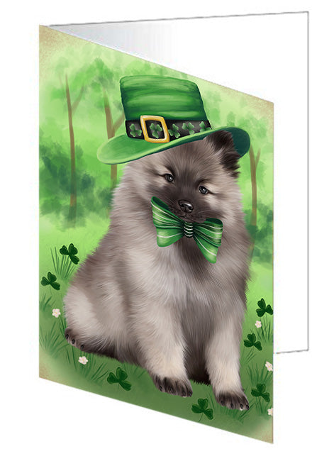 St. Patricks Day Irish Portrait Keeshond Dog Handmade Artwork Assorted Pets Greeting Cards and Note Cards with Envelopes for All Occasions and Holiday Seasons GCD76571