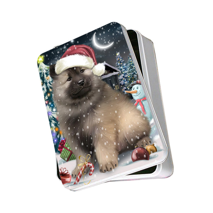 Have a Holly Jolly Keeshond Dog Christmas Photo Storage Tin PITN51666