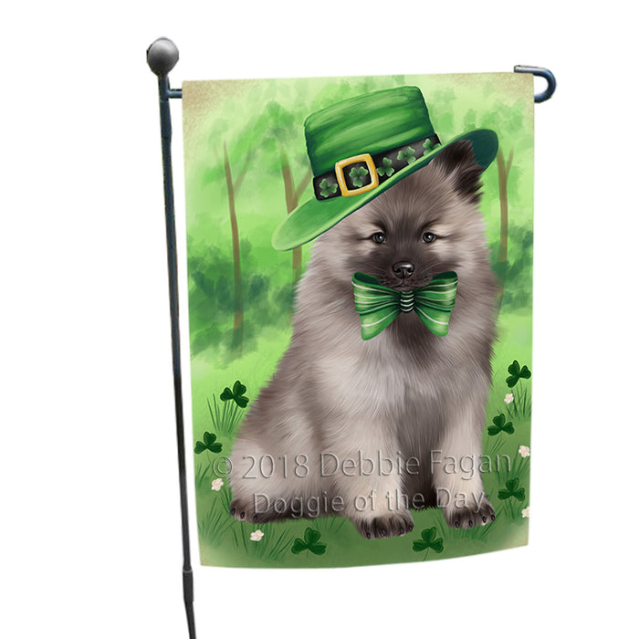 St. Patricks Day Irish Portrait Keeshond Dog Garden Flag GFLG64987