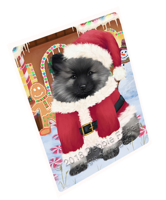 Christmas Gingerbread House Candyfest Keeshond Dog Magnet MAG74255 (Small 5.5" x 4.25")