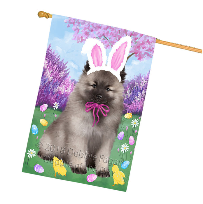 Easter Holiday Keeshond Dog House Flag FLG57621