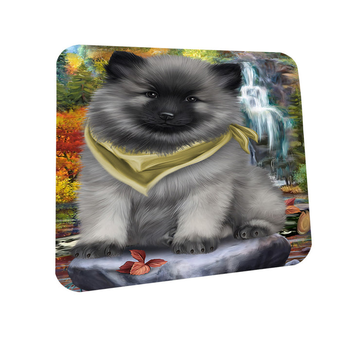Scenic Waterfall Keeshond Dog Coasters Set of 4 CST51869