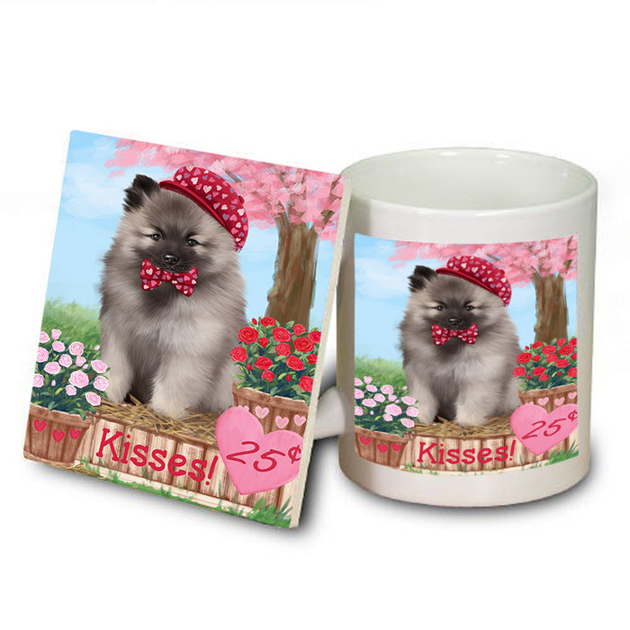 Rosie 25 Cent Kisses Keeshond Dog Mug and Coaster Set MUC55948