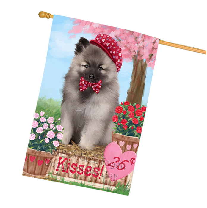 Rosie 25 Cent Kisses Keeshond Dog House Flag FLG56640