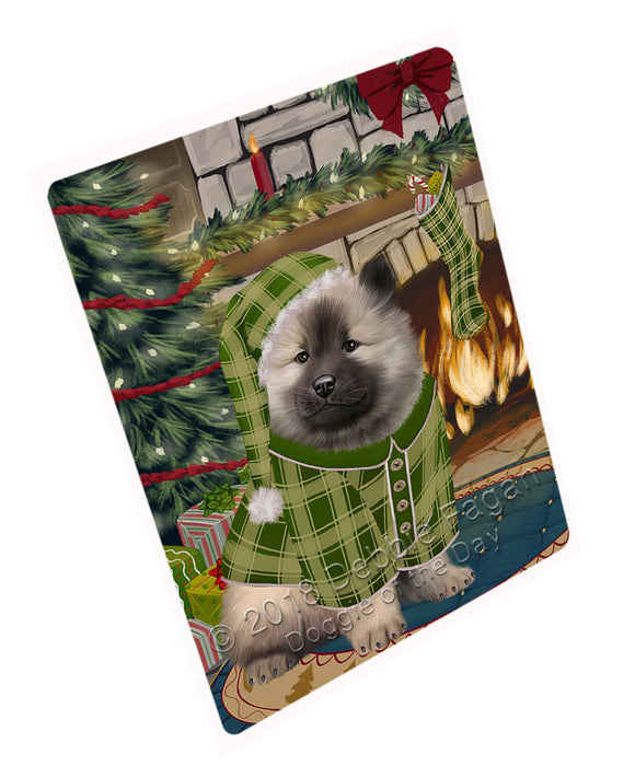 The Stocking was Hung Keeshond Dog Cutting Board C71178