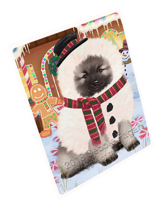 Christmas Gingerbread House Candyfest Keeshond Dog Magnet MAG74258 (Small 5.5" x 4.25")