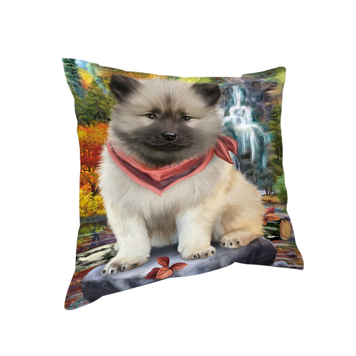Scenic Waterfall Keeshond Dog Pillow PIL64008