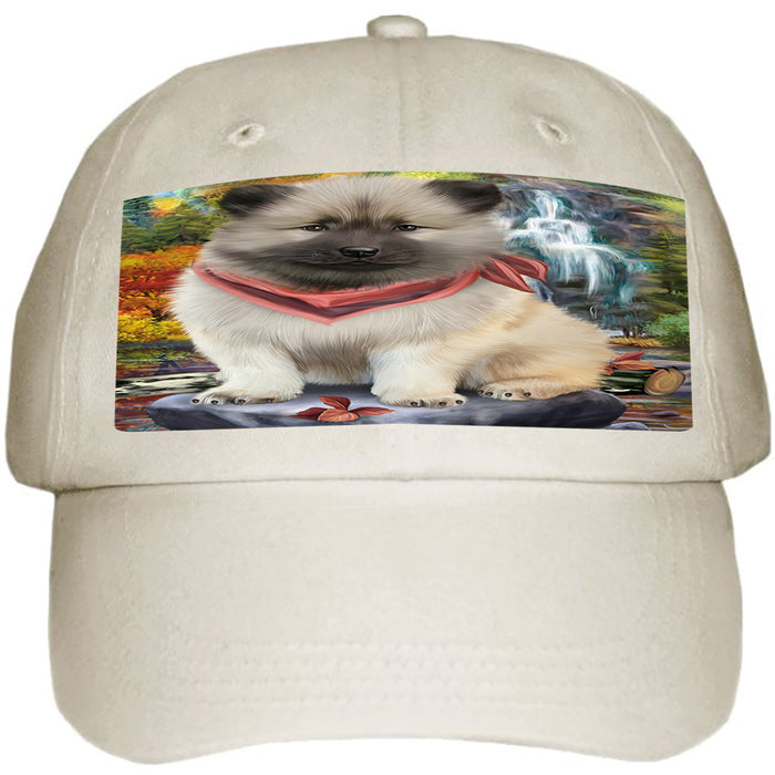 Scenic Waterfall Keeshond Dog Ball Hat Cap HAT59466