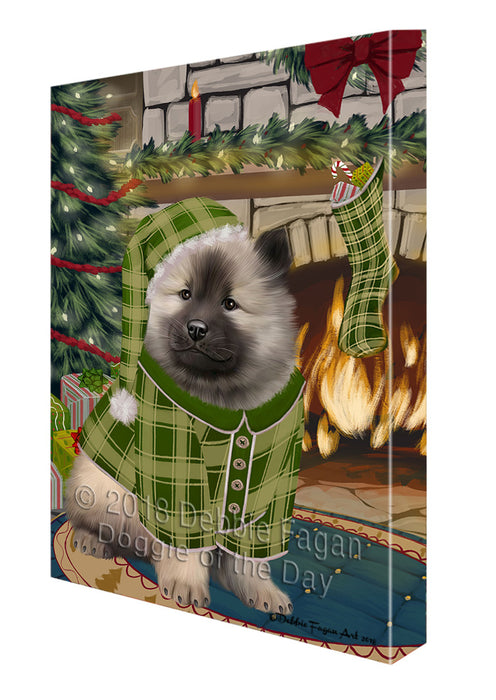 The Stocking was Hung Keeshond Dog Canvas Print Wall Art Décor CVS118052