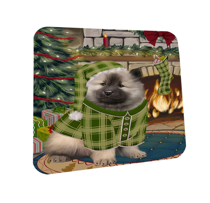 The Stocking was Hung Keeshond Dog Coasters Set of 4 CST55305