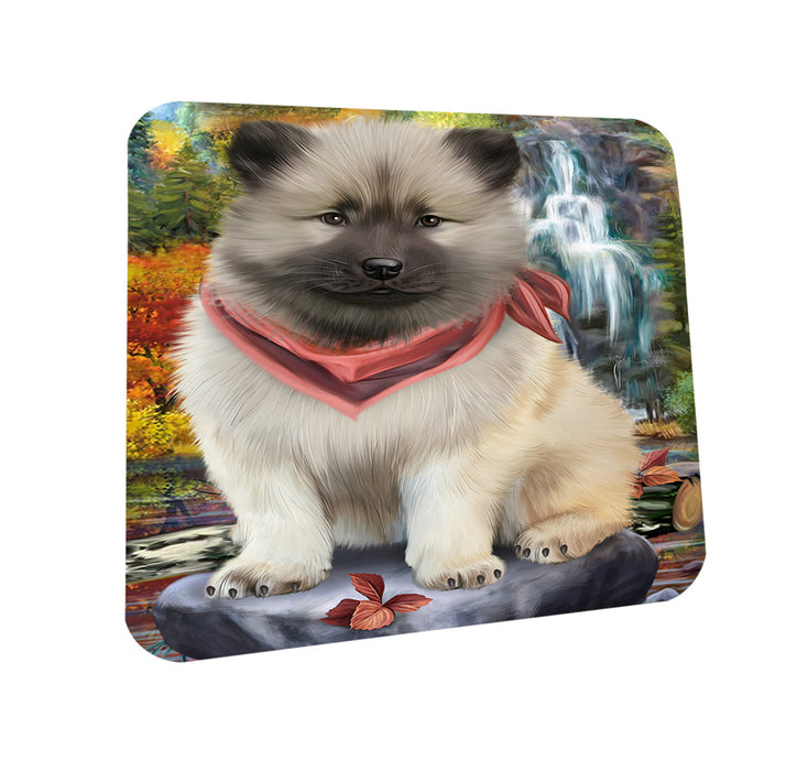 Scenic Waterfall Keeshond Dog Coasters Set of 4 CST51870