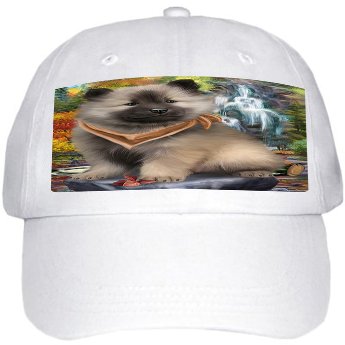 Scenic Waterfall Keeshond Dog Ball Hat Cap HAT59469