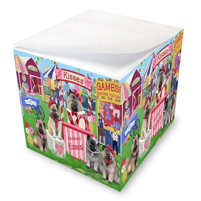 Carnival Kissing Booth Keeshonds Dog Note Cube NOC53975