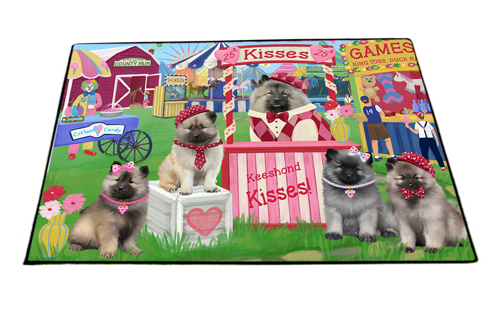 Carnival Kissing Booth Keeshonds Dog Floormat FLMS52971
