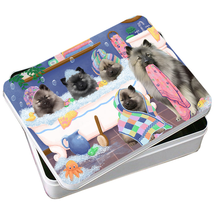 Rub A Dub Dogs In A Tub Keeshonds Dog Photo Storage Tin PITN56741