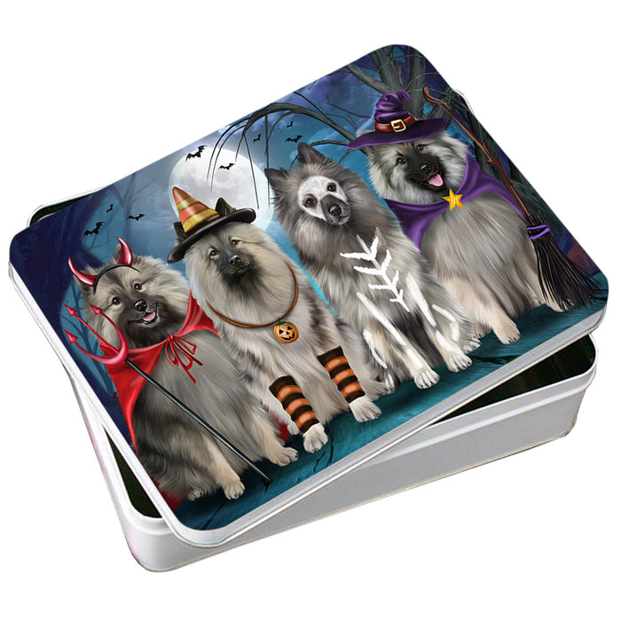 Happy Halloween Trick or Treat Keeshond Dog Photo Storage Tin PITN52585