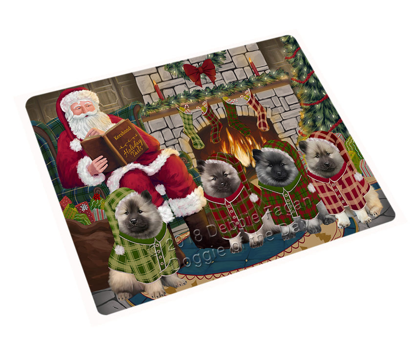 Christmas Cozy Holiday Tails Keeshonds Dog Large Refrigerator / Dishwasher Magnet RMAG93066