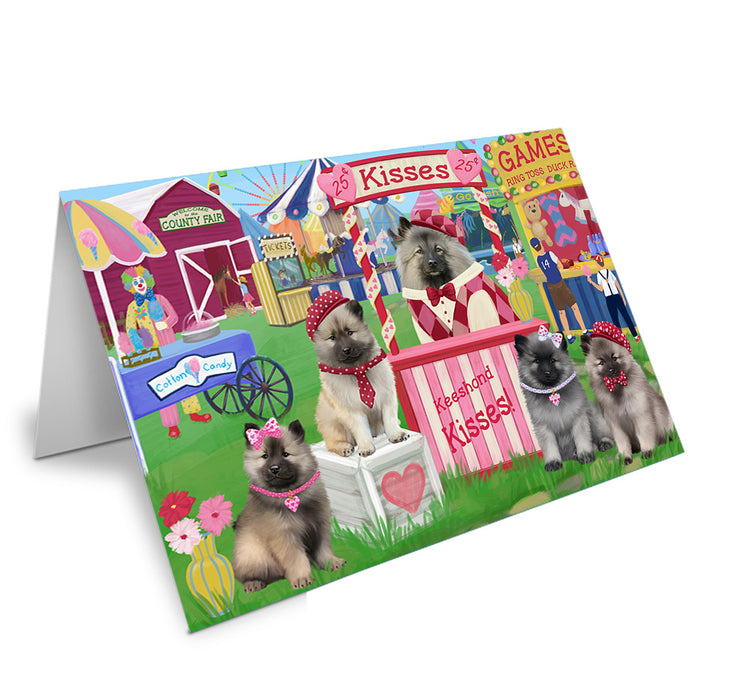Carnival Kissing Booth Keeshonds Dog Handmade Artwork Assorted Pets Greeting Cards and Note Cards with Envelopes for All Occasions and Holiday Seasons GCD72224