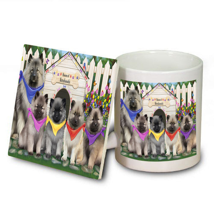 Spring Dog House Keeshonds Dog Mug and Coaster Set MUC52150