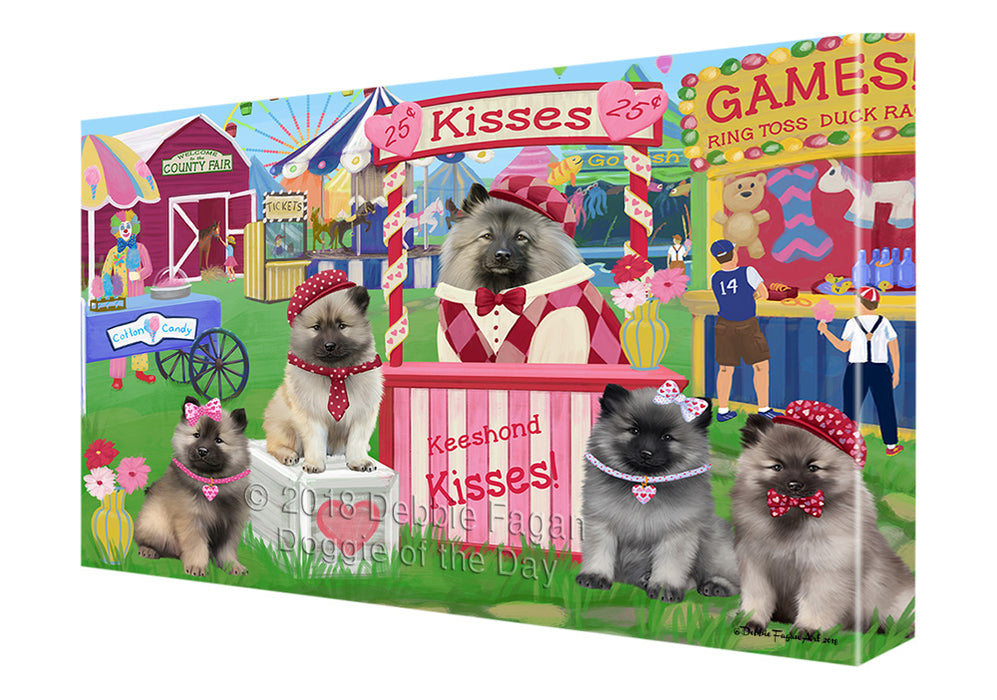 Carnival Kissing Booth Keeshonds Dog Canvas Print Wall Art Décor CVS125351