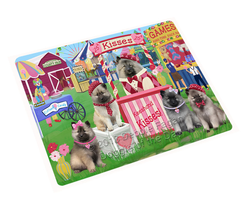 Carnival Kissing Booth Keeshonds Dog Cutting Board C72846