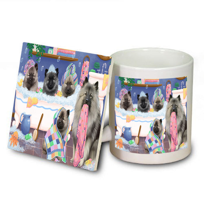 Rub A Dub Dogs In A Tub Keeshonds Dog Mug and Coaster Set MUC56790