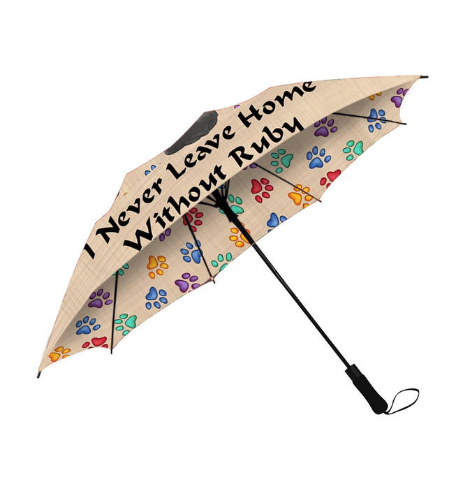 Custom Pet Name Personalized I never Leave Home Keeshond Dog Semi-Automatic Foldable Umbrella