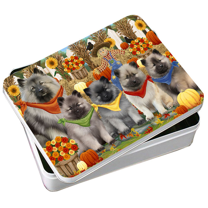 Harvest Time Festival Day Keeshonds Dog Photo Storage Tin PITN52374