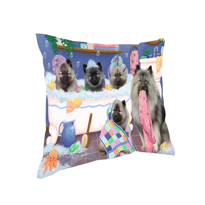 Rub A Dub Dogs In A Tub Keeshonds Dog Pillow PIL81484