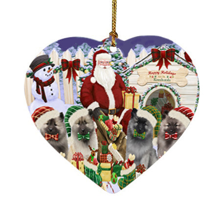 Christmas Dog House Keeshonds Dog Heart Christmas Ornament HPOR52606