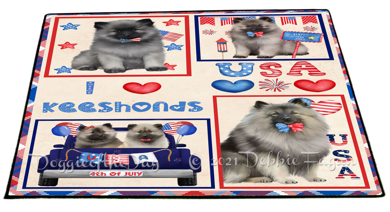 4th of July Independence Day I Love USA Keeshond Dogs Floormat FLMS56242 Floormat FLMS56242