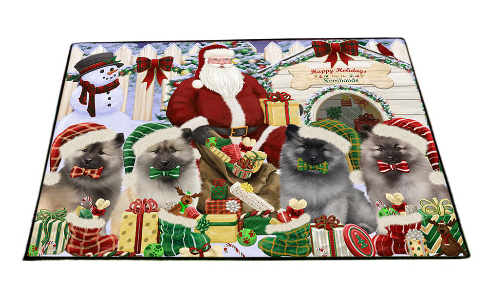 Christmas Dog House Keeshonds Dog Floormat FLMS51879